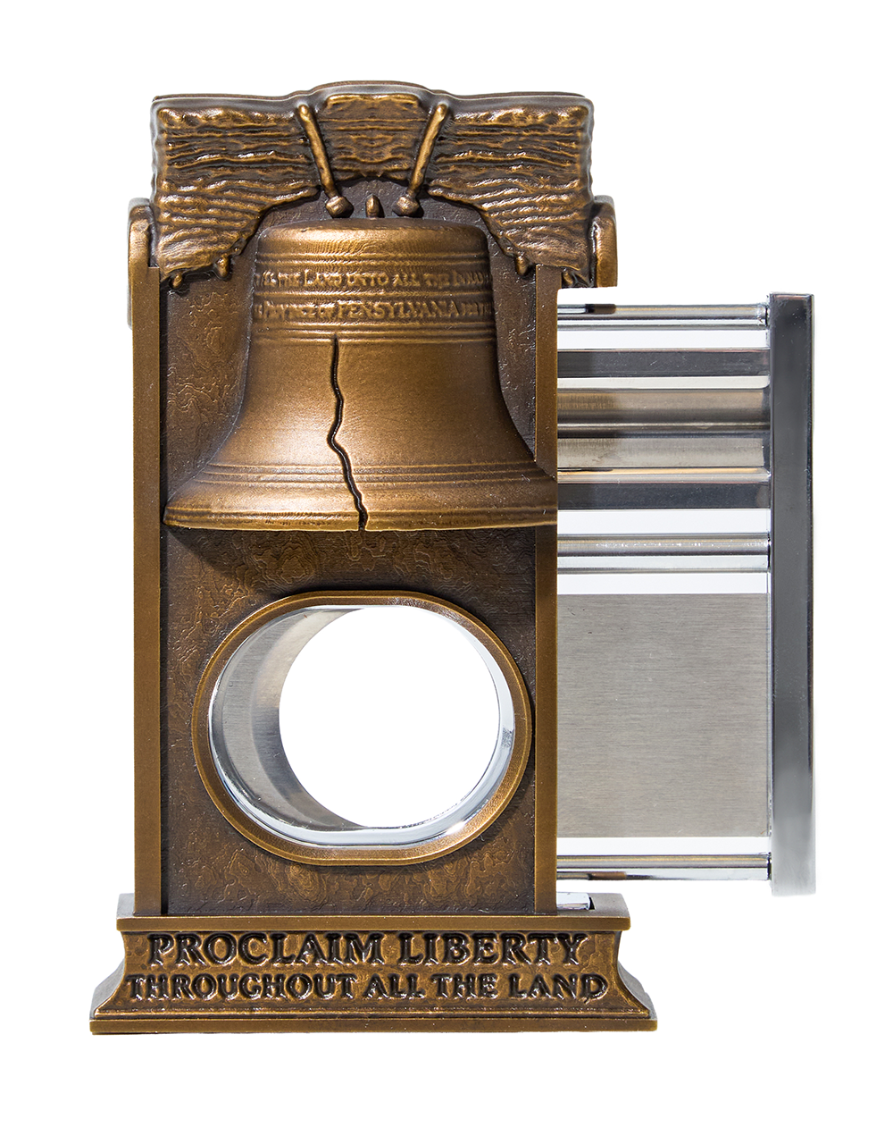S.T. Dupont 250th Anniversary Haute Création Double Cutter — Gold Bronze (Liberty Bell) Back Open