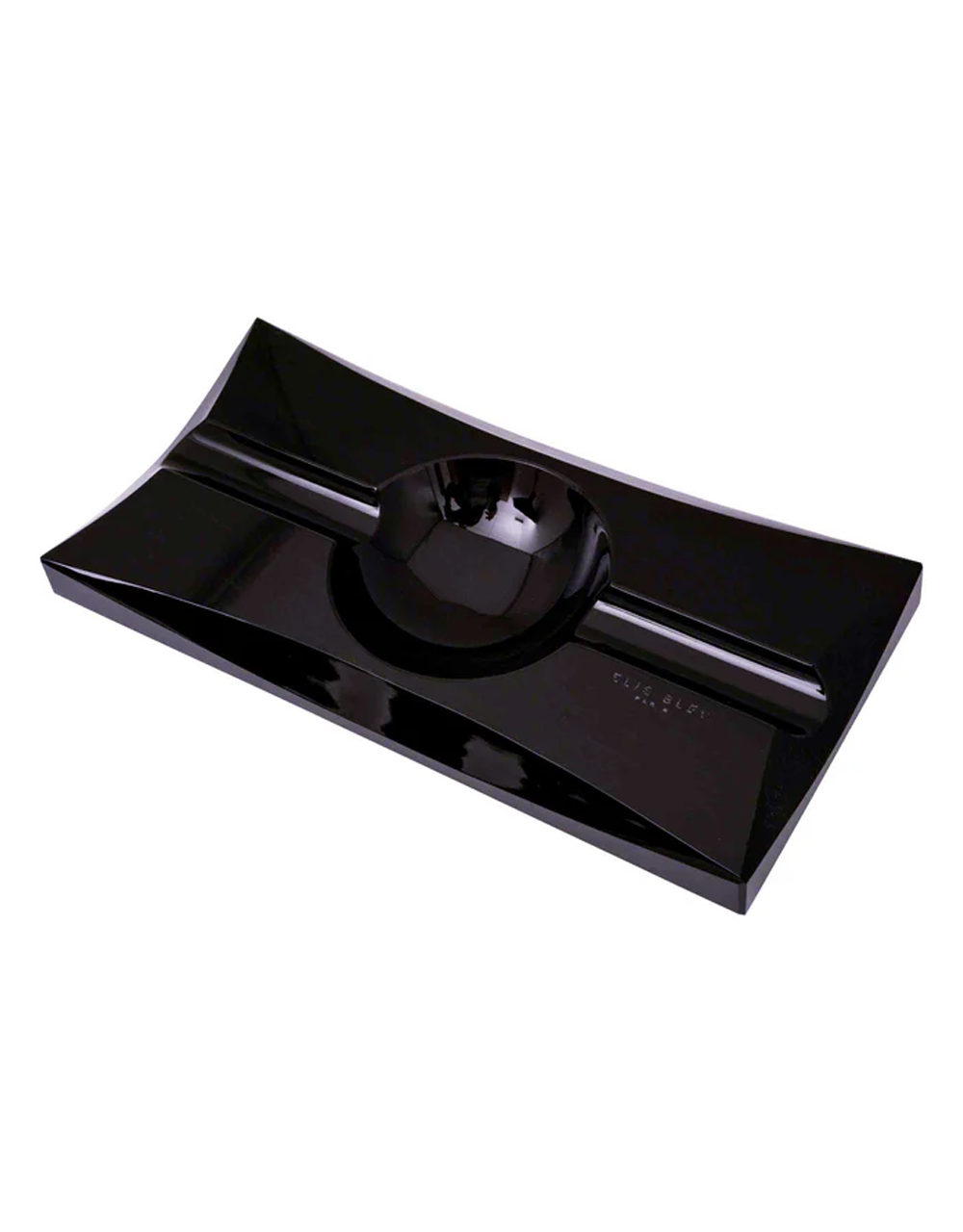 Elie Bleu Vakar 2-Cigar Obsidian Ashtray — Black, Top View