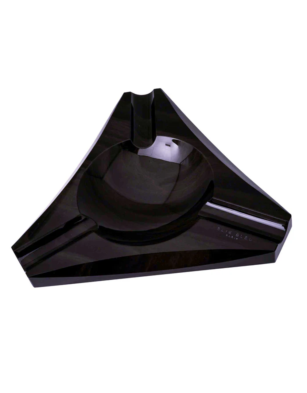 Elie Bleu Vakar 3-Cigar Obsidian Ashtray — Black, Top View