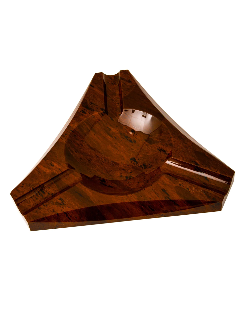 Elie Bleu Vakar 3-Cigar Obsidian Ashtray — Brown, Top View