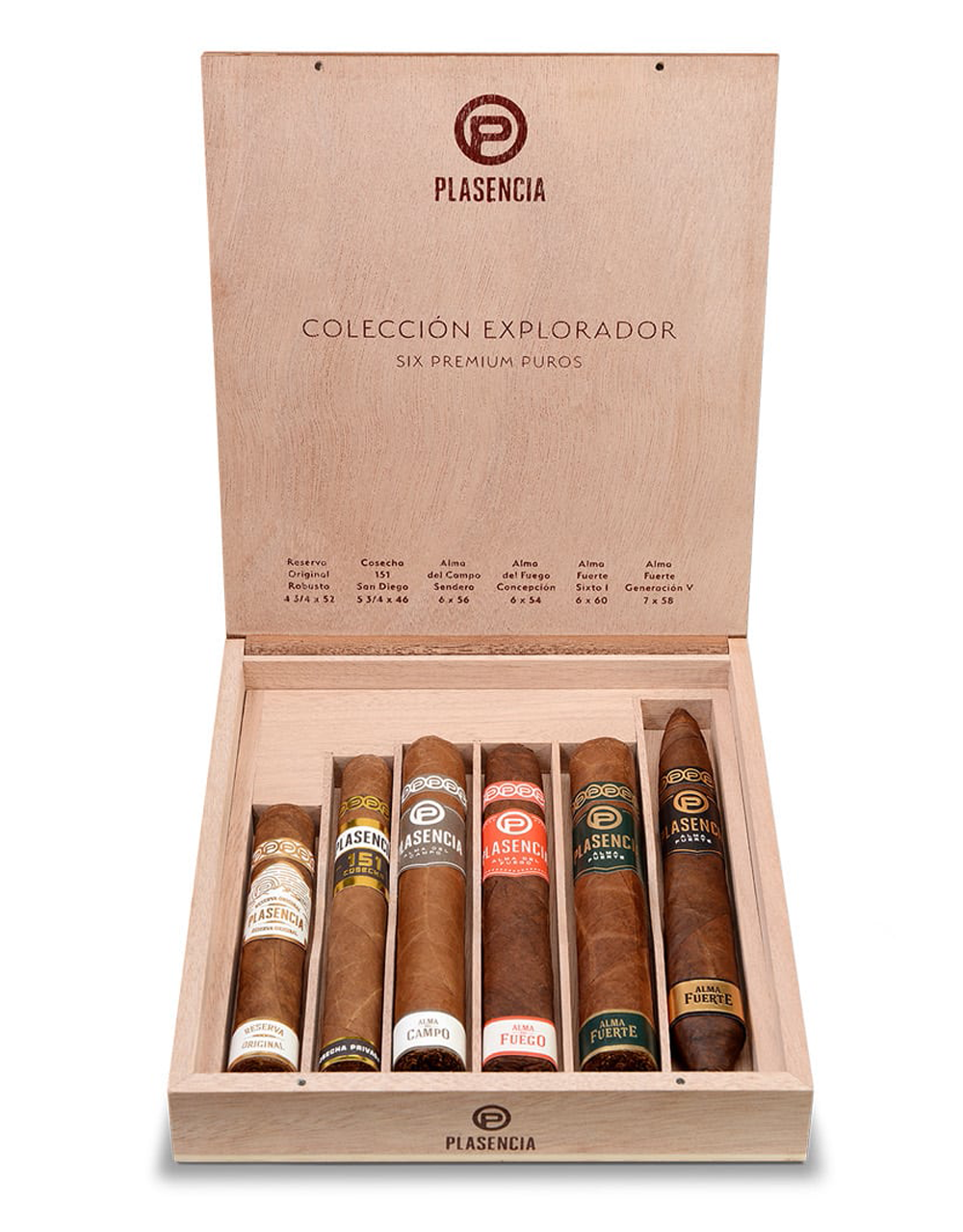 Plasencia Coleccion Explorador 6-Cigar Sampler Box Open