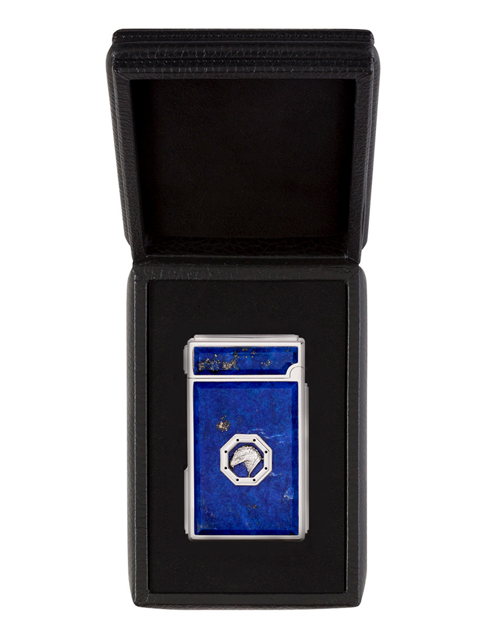 Stefano Ricci Dual Flame Lighter — Lapis Lazuli / Palladium, Face