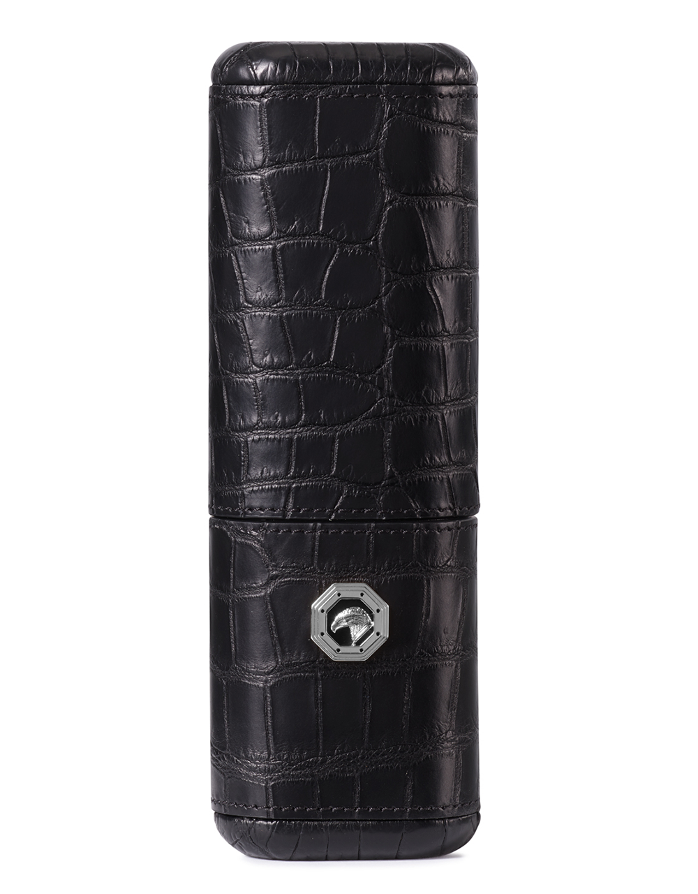 Stefano Ricci SR Cigar Case 2 Cigars — Crocodile Leather / Palladium, Face