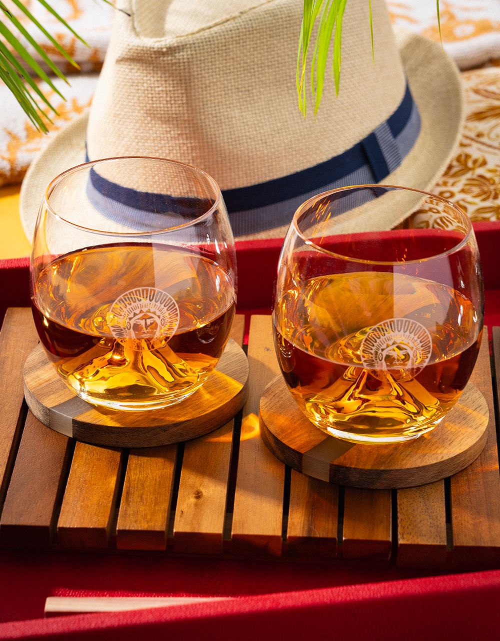Rare Finds Luxury Whiskey Glass & Ice Ball Set Mood Shot