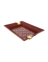 S.T. Dupont Large Ashtray — Monogram 1872, Burgundy Top Angle