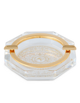 Stefano Ricci SR Octagonal Ashtray — Crystal Glass Paisley, Top, Angle