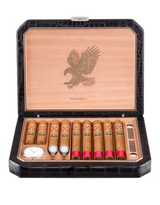 Stefano Ricci SR Travel Humidor 9 Cigars — Crocodile Leather / Palladium, Top, Open