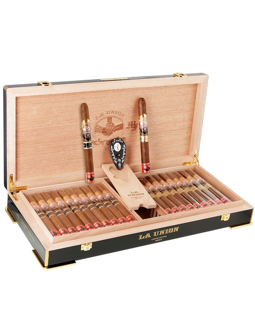 My Father & Tatuaje 'La Union' Black Limited Edition Box Open with Xikar Cutter My Father & Tatuaje 'La Union' Black Limited Edition Box Open with Xikar Cutter