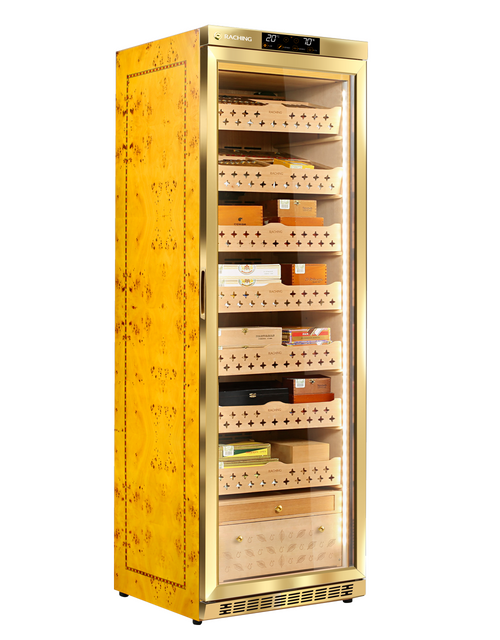 Raching MON3800A Cigar Humidor Cabinet Gold Front View