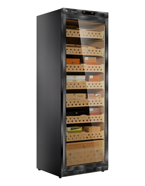 Raching MON3800A Cigar Humidor Cabinet Carbon Fiber Front View