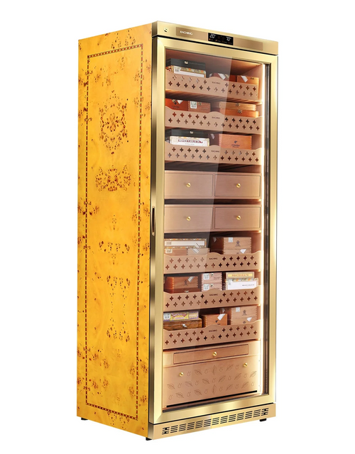 Raching MON5800A Cigar Humidor Cabinet Gold Front View