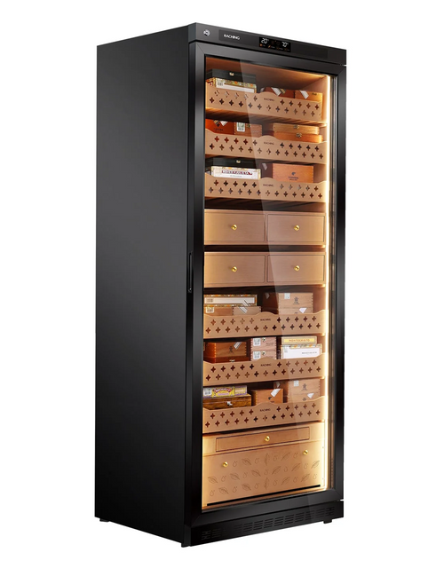 Raching MON5800A Cigar Humidor Cabinet Black Front View