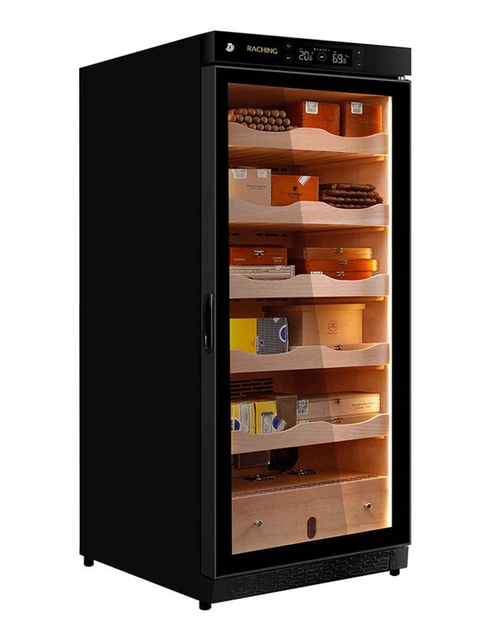 Raching C230A Cigar Humidor Cabinet Black Front View