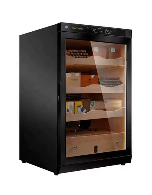 Raching C150A Cigar Humidor Cabinet Black Front View