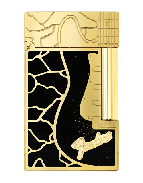 S.T. Dupont x Fender Line 2 "Perfect Ping" — Black/Yellow Gold Face