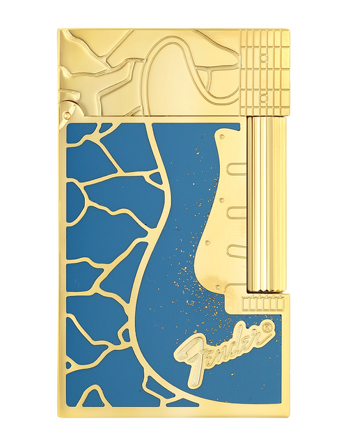 S.T. Dupont x Fender Line 2 "Perfect Ping" — Blue/Yellow Gold Face