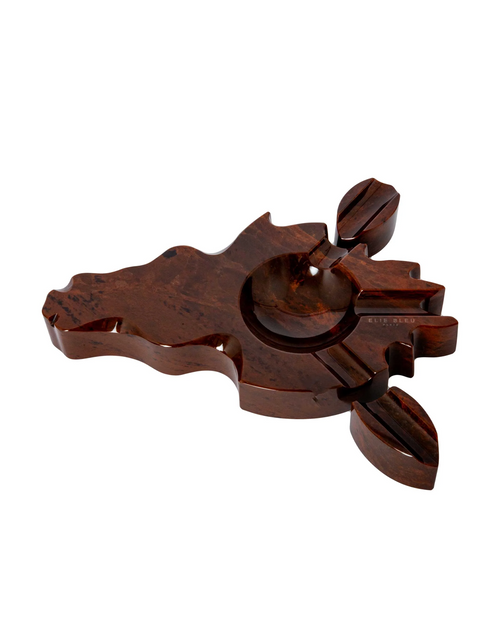 Elie Bleu Fire Horse Obsidian Ashtray — Brown, 3 Cigars Top