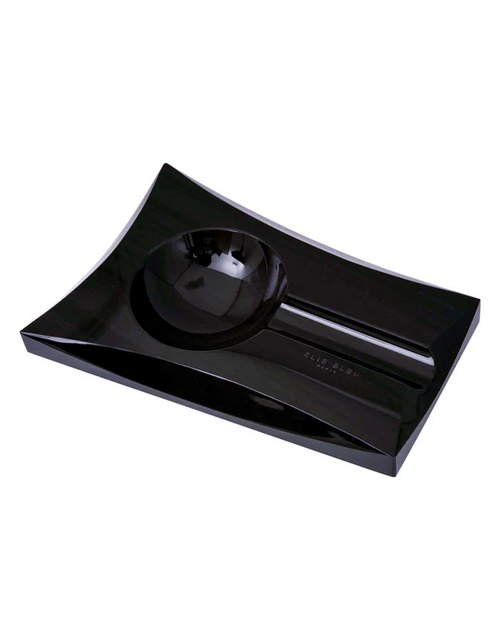 Elie Bleu Vakar 1-Cigar Obsidian Ashtray — Black, Top View