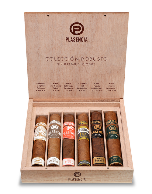 Plasencia Coleccion Robusto 6-Cigar Sampler Box Open