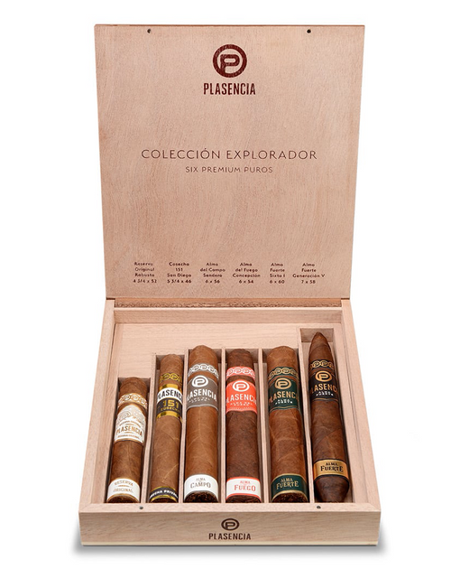 Plasencia Coleccion Explorador 6-Cigar Sampler Box Open