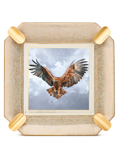 Stefano Ricci SR Octagon Porcelain Ashtray — Flying Eagle / Gold, Face