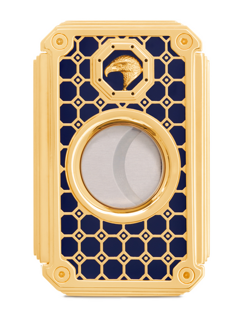 Stefano Ricci SR Cigar Cutter — Nail Polish Blue / Gold, Face