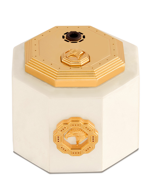 Stefano Ricci SR Table Lighter — Briar Root White / Gold, Face