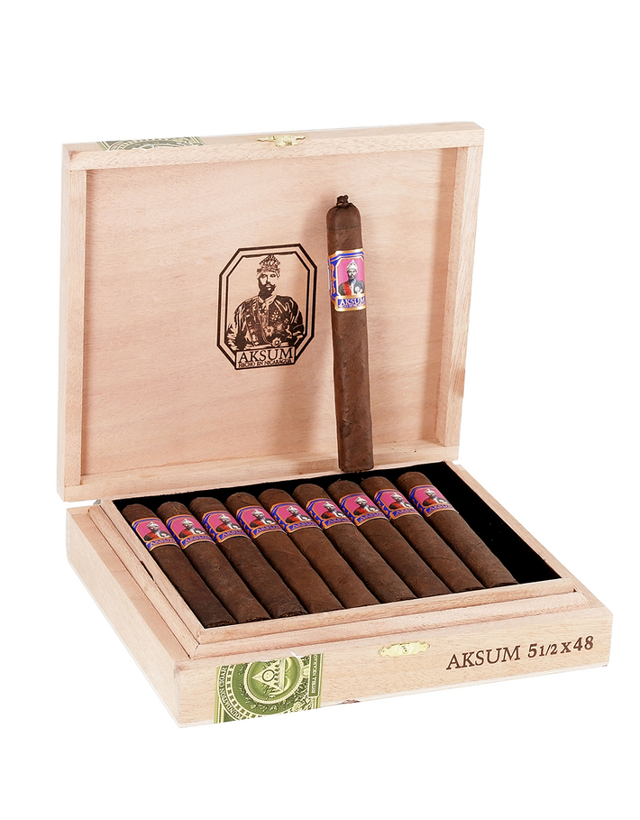 Foundation Aksum Maduro Double Corona Box Open