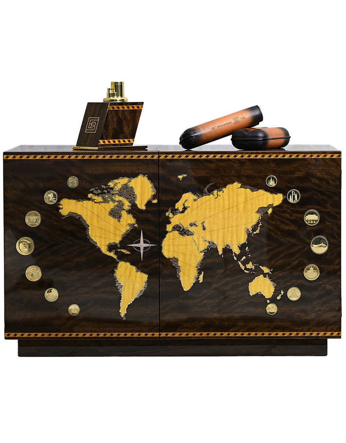 Elie Bleu 45th Anniversary Wooden Humidor For 350 Cigars Smoke Eucalyptus Face