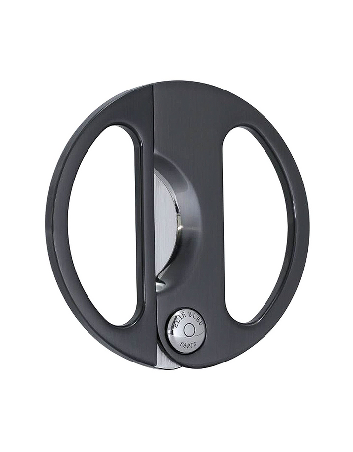Elie Bleu EBC-2 Cigar Cutter Round – Stainless Steel – Polished Black Closed