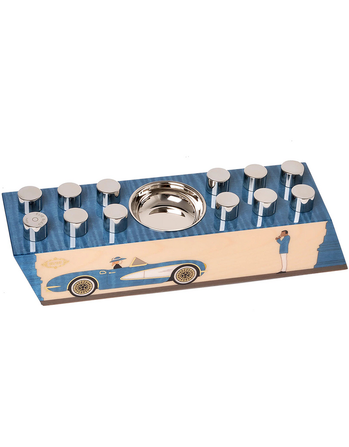 Elie Bleu Casa Cubana Limited Edition Wood Ashtray Carros Americanos Side View