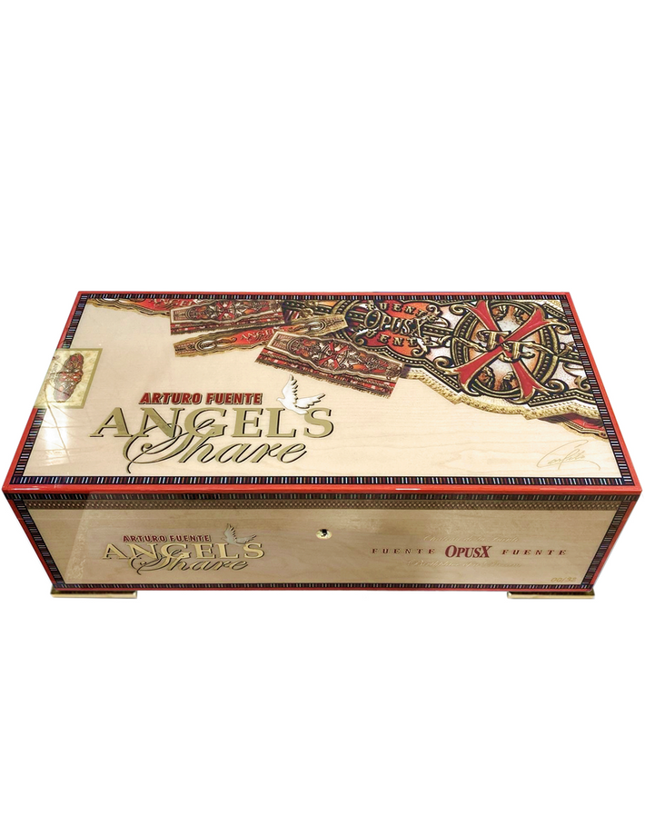 Fuente Opus X Angel's Share “Stairway to Heaven” Humidor – by Elie Bleu Natural Sycamore Closed