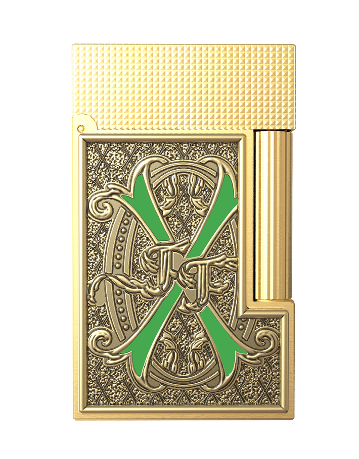 S.T. Dupont Line 2 Opus X Green Lighter Front Closed