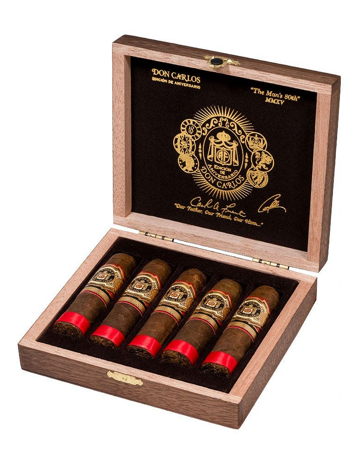 Arturo Fuente Don Carlos Eye of the Bull Sampler Box of 5 cigars Open