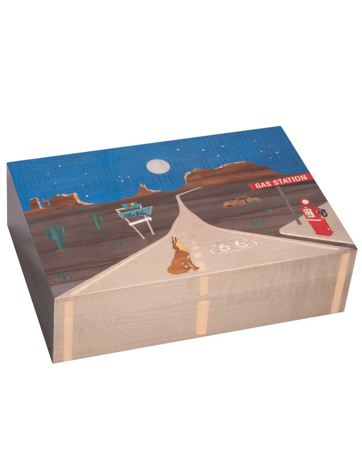 Elie Bleu Route 66 – Full Moon Night Humidor for 110 Cigars Closed Side View