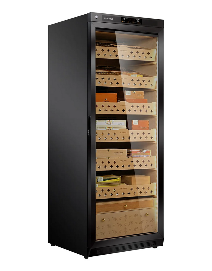 Raching MON2800 Cigar Humidor Cabinet Black Front View