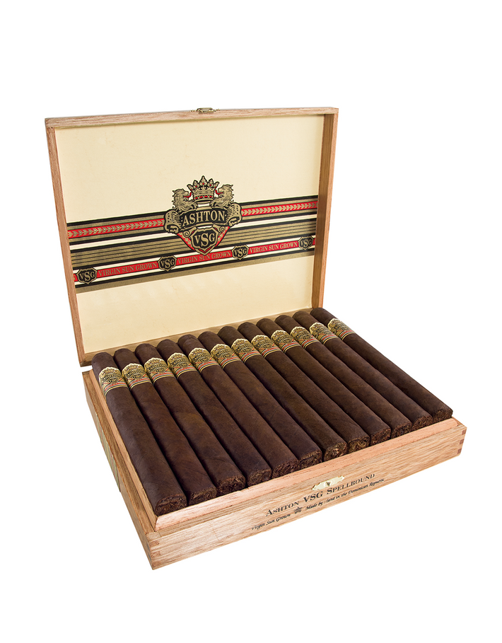 Ashton Virgin Sun Grown VSG Torpedo Box Open Ashton Virgin Sun Grown VSG Torpedo Box Open