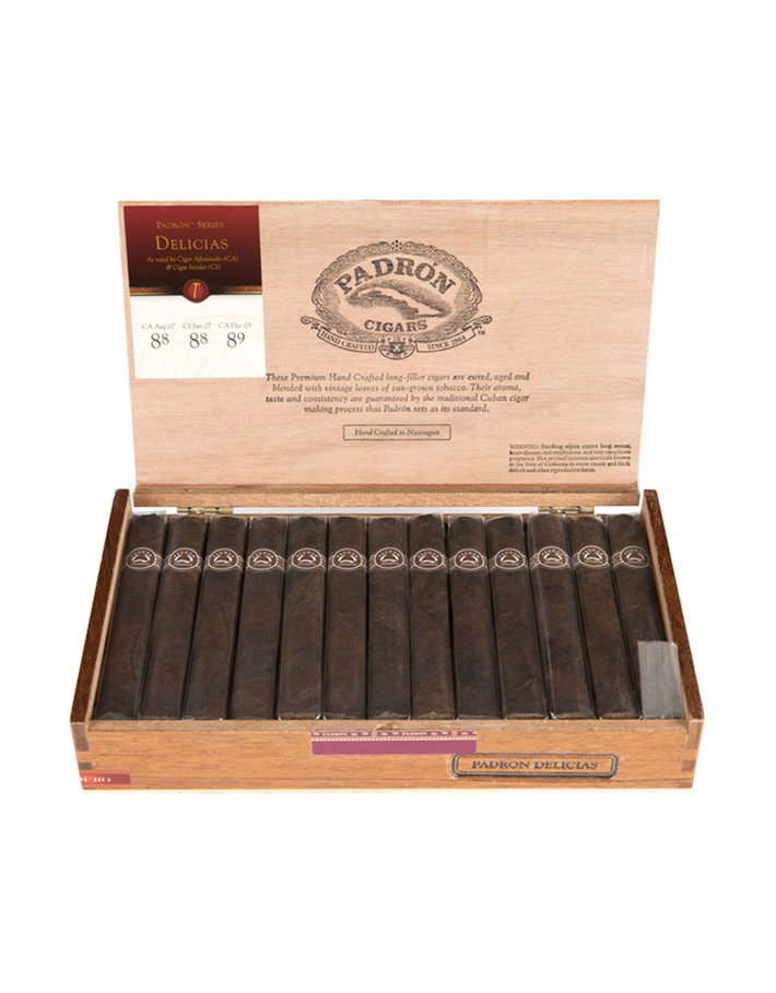 Padron Series Delicias Natural Box Open