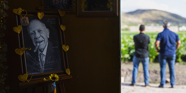 Jorge padron and Michael Cafagno looking into nicaraguan tobacco fields
