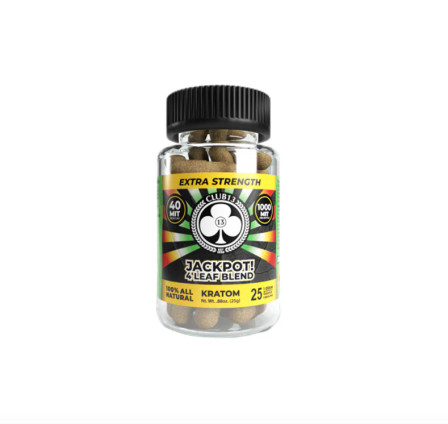 Club 13 Extra Strength Kratom Capsules 25CT Bottle (1000MIT)