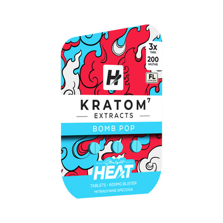 Straight Heat Kratom Extracts 3CT Tablets Display Of 10 (200MG)