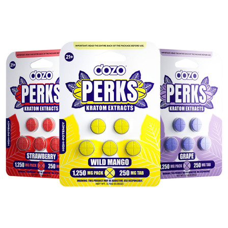 DOZO Perks Kratom Extracts Mitragynine Tablets 5CT 250 mg