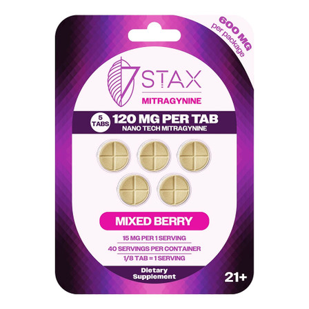 7STAX 120 MG Next Generation Kratom Nano Tech Mitragynine Blend 5CT Tablets  120MG