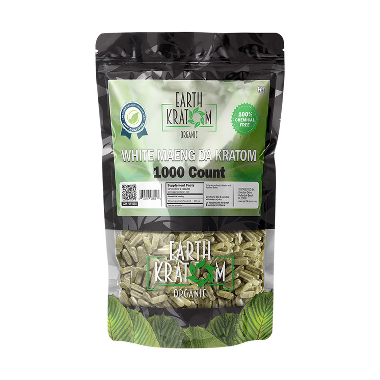 Earth Kratom Organic Premium Kratom Capsules (1000CT)