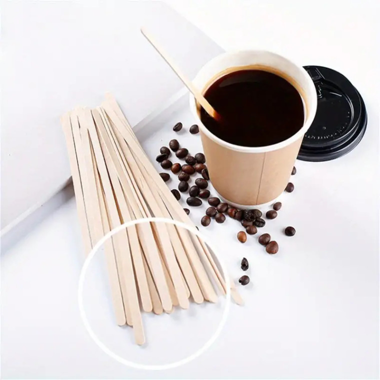 50pcs Wooden Coffee Stirrers, Disposable Birch-wood Tea Wood Coffee Stir Sticks Wooden Stirrers