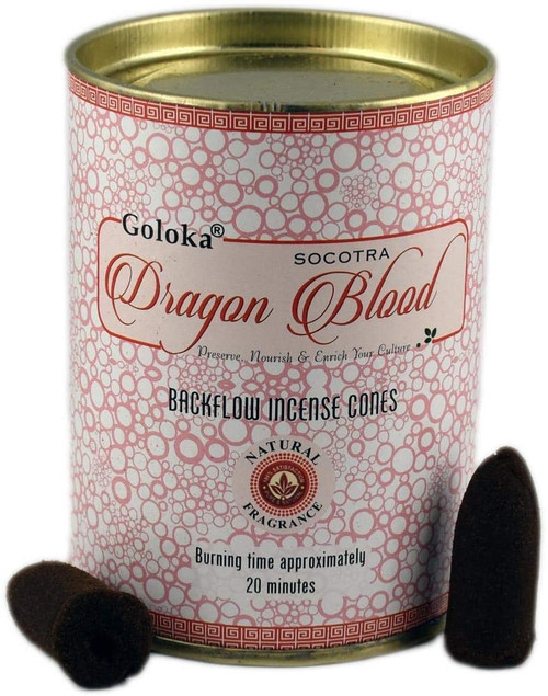 Goloka Backflow Incense Cones - Dragons Blood - 24 Cones