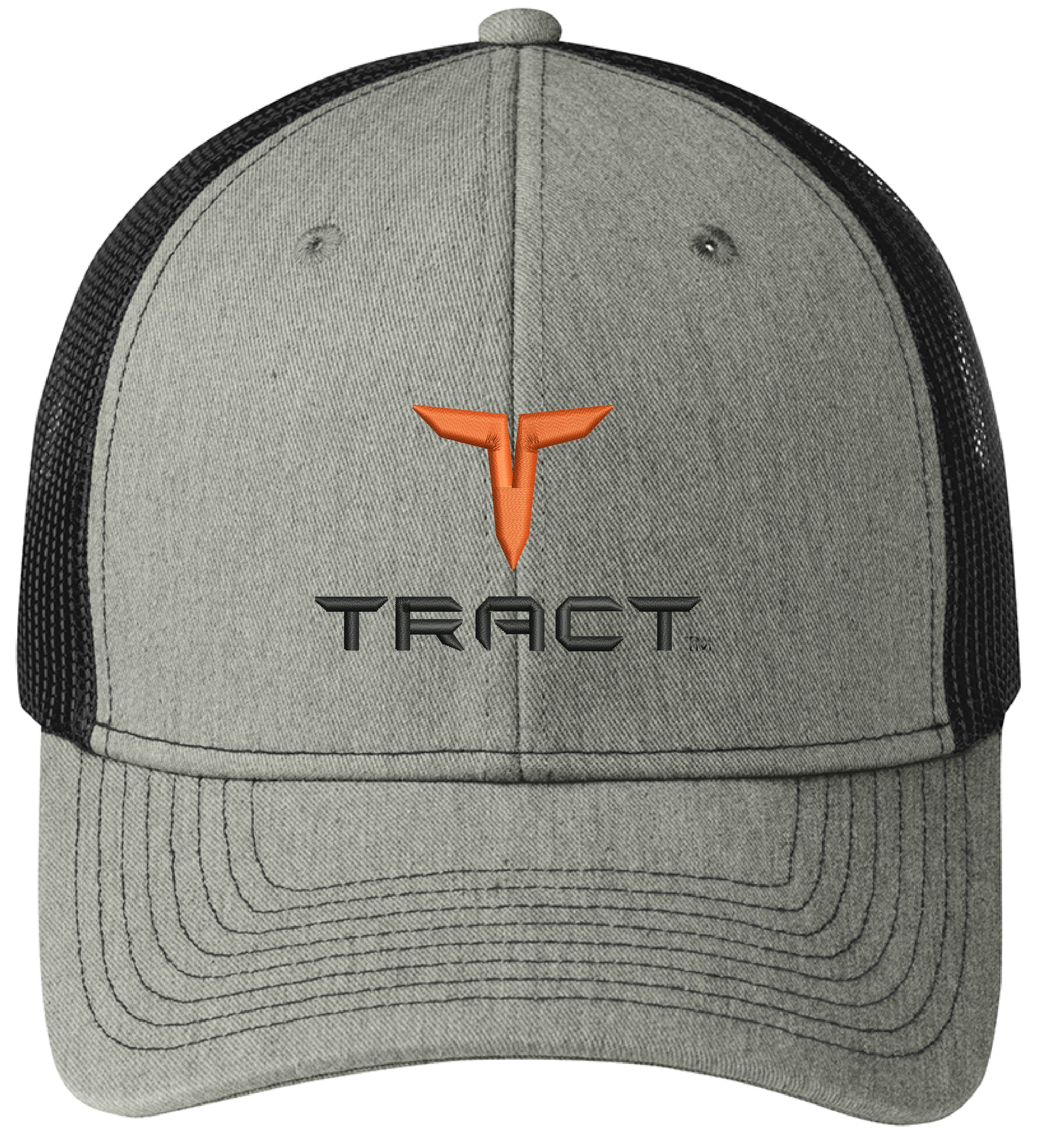 Grey trucker cap with mesh back