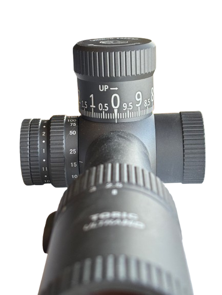 High visibility 30mm MRAD turret for TORIC scopes