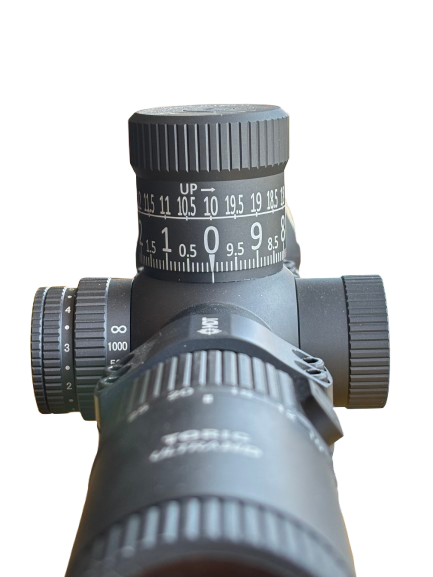 High visibility 34mm MRAD turret for TORIC scopes