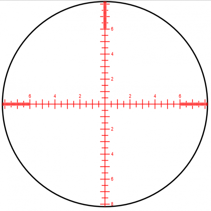 Glass Etched MRAD Reticle